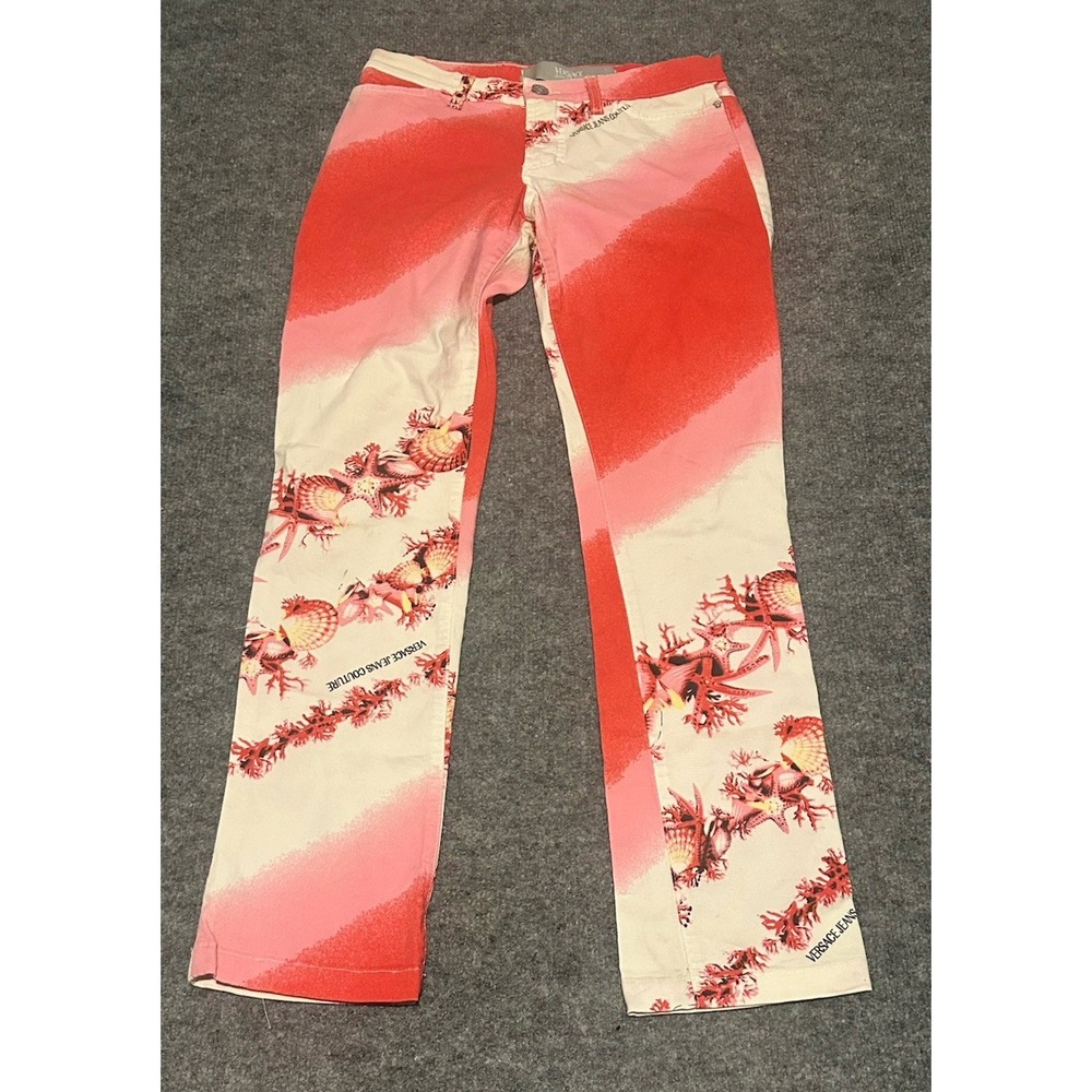 Designer Gianni Versace Jeans Couture Pants Sea Shell Size 30 Italy Y2K VTG